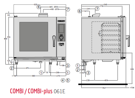 Technische Zeichnung Hobart Combi-plus 061 © hobart.de
